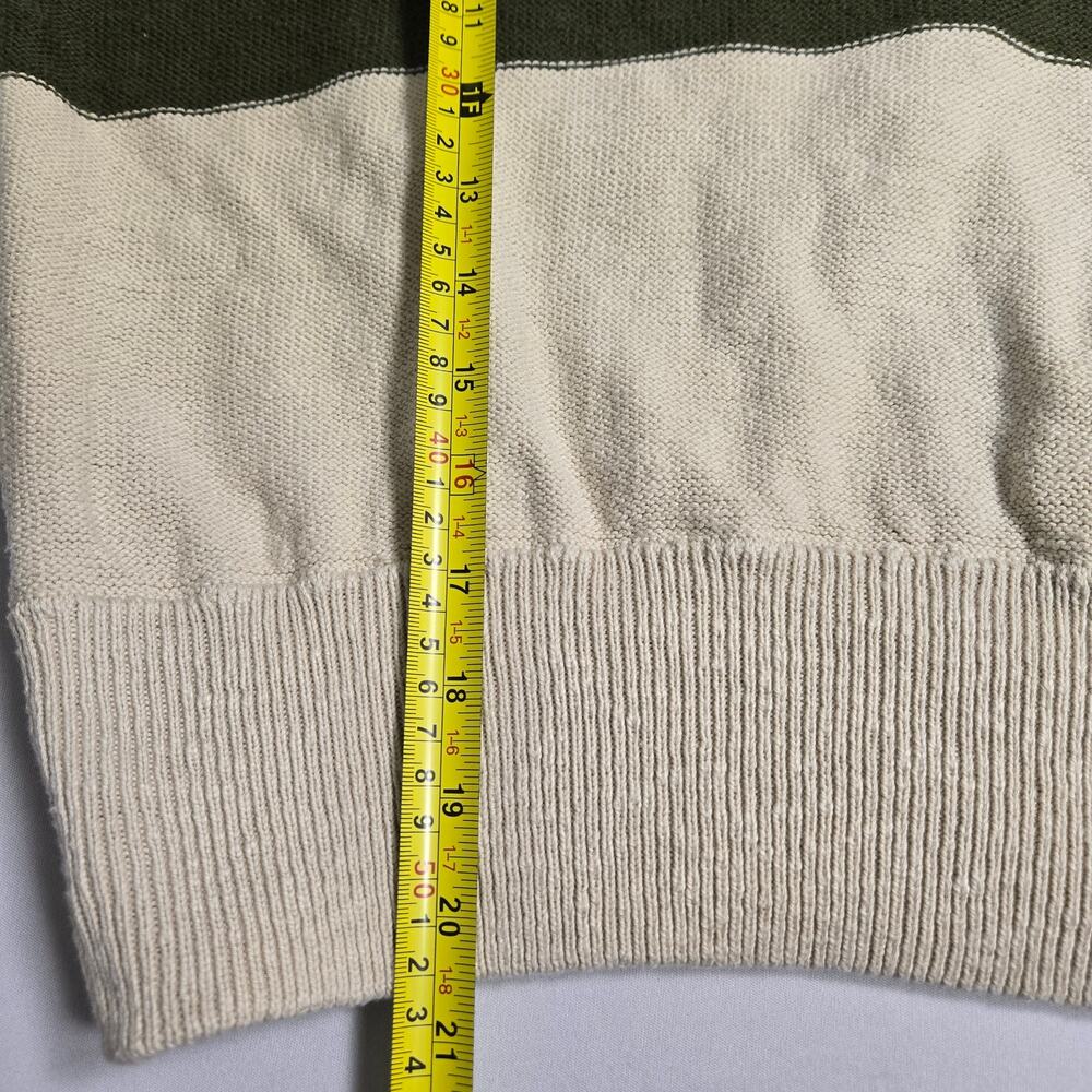 Madewell Clairview Hoodie Sweater, Cream/Olive Green, Cotton, Size XXS - Picture 9 of 10